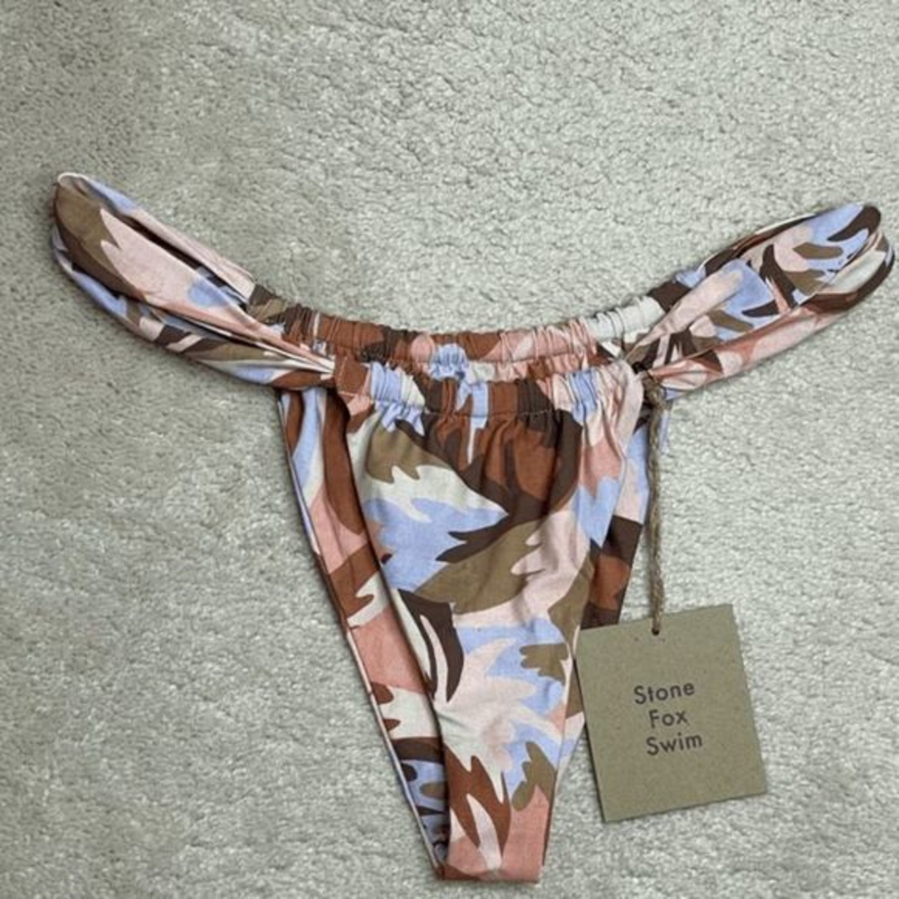 Stone Fox Brown Blue Camo Bikini Bottoms